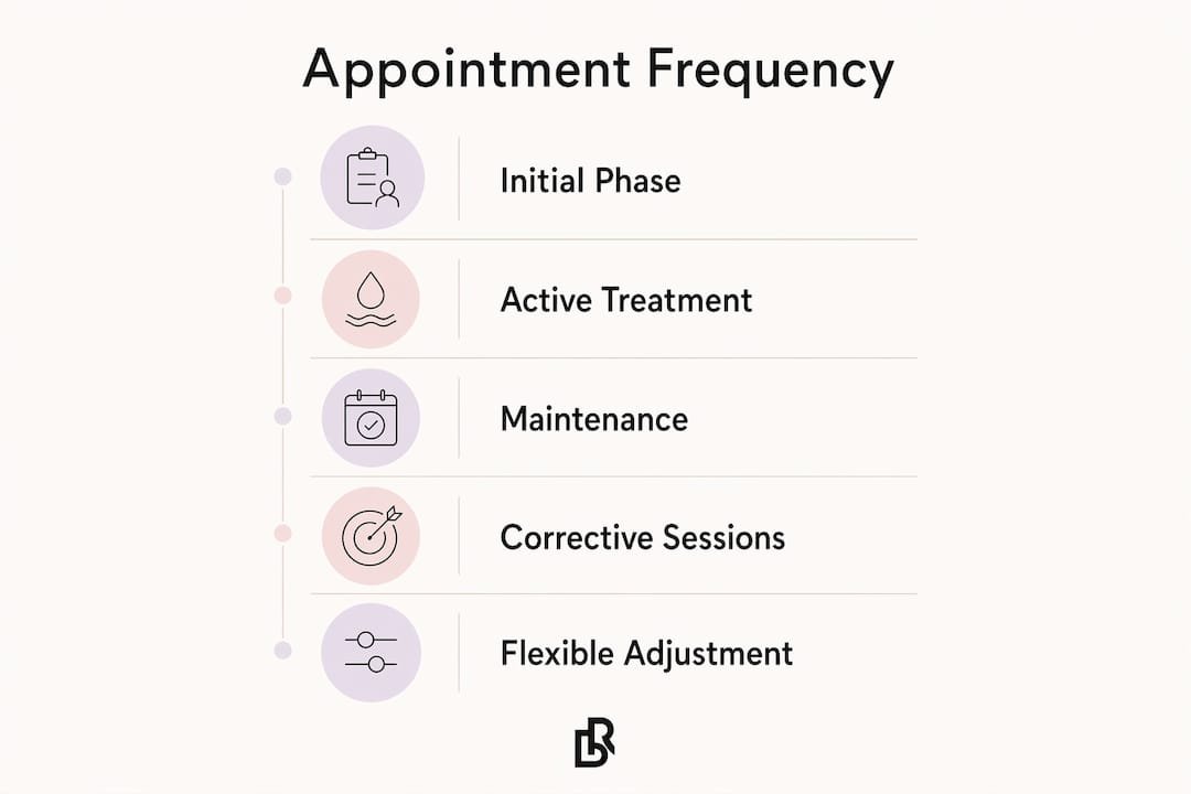 Infographic illustrating appointment frequency stages
