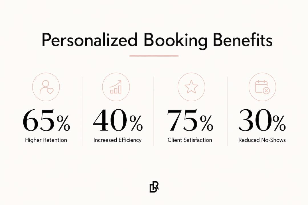 Infographic showing personalized booking benefits stats