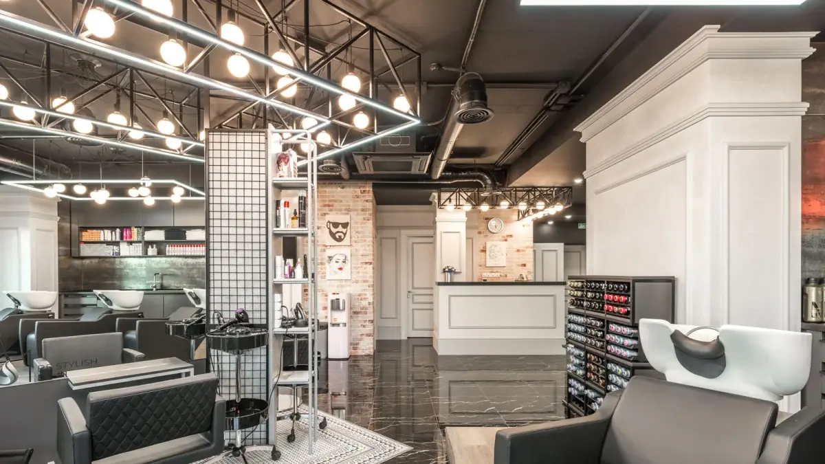 A bright modern hair salon