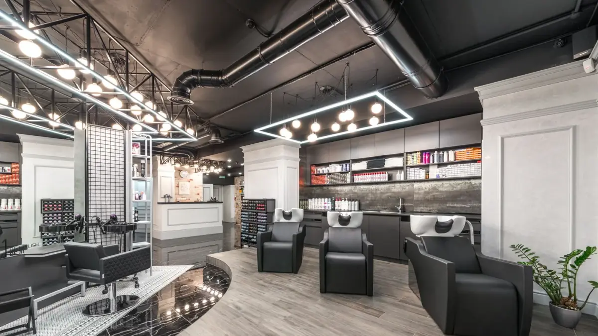 A bright modern hair salon