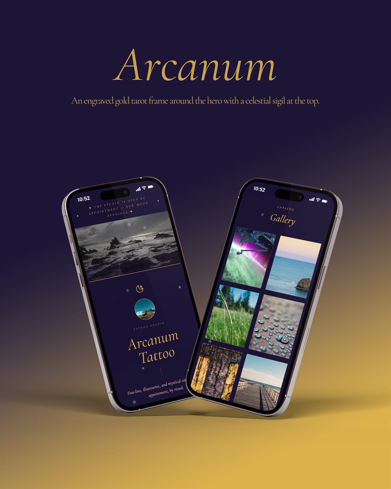 Arcanum template on a phone